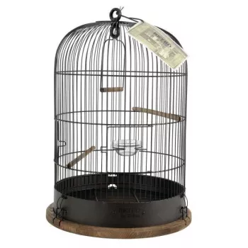 Bird cage ZOLUX Retro Lisette — metal cage for small birds, Ø38 cm, height 55 cm, dark brown, includes swing