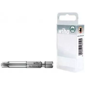 Screwdriver bit Wiha Plus/minus-Bit SL/PZ 1, chrome-vanadium steel, hardened, E 6.3, 1 pc (36082)