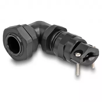DeLOCK Cable Gland 90° angled PG9 black strain relief