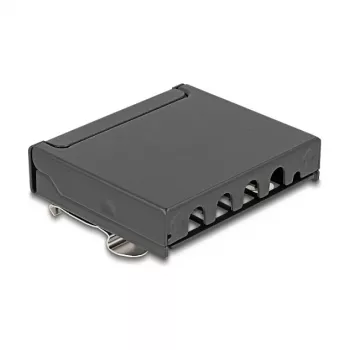 Patch panel DELOCK Mini Desktop RJ45 4-port Cat.6A shielded black, metal, 90×22×93 mm