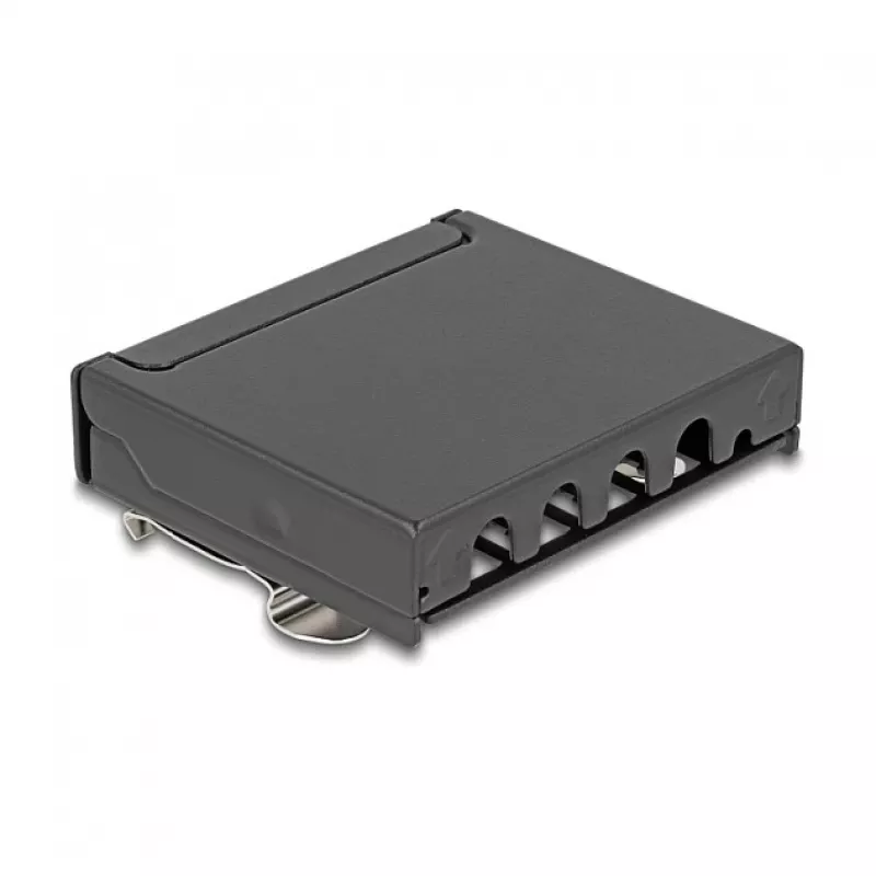 Patch panel DELOCK Mini Desktop RJ45 4-port Cat.6A shielded black, metal, 90×22×93 mm