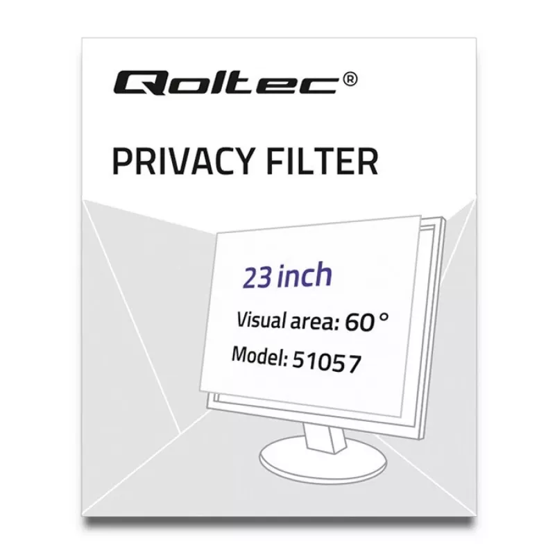 Qoltec GDPR Privacy Filter 23 | 16:9 | Eye Care | Panoramic