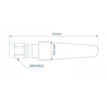 Compact straight mobile antenna TELTONIKA 003R-00281 5 dBi for cellular and wireless devices