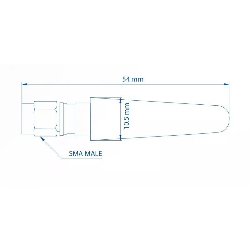 Compact straight mobile antenna TELTONIKA 003R-00281 5 dBi for cellular and wireless devices