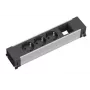 Power extension Bachmann 916.006 — 3 AC outlets, 0.2 m cable, aluminium housing, black/grey