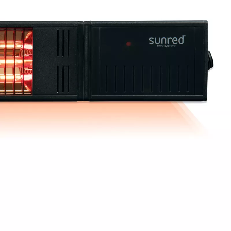 Infrared heater SUNRED RDS-15W-B Fortuna Wall 1500 W, black, IP55, wall-mounted