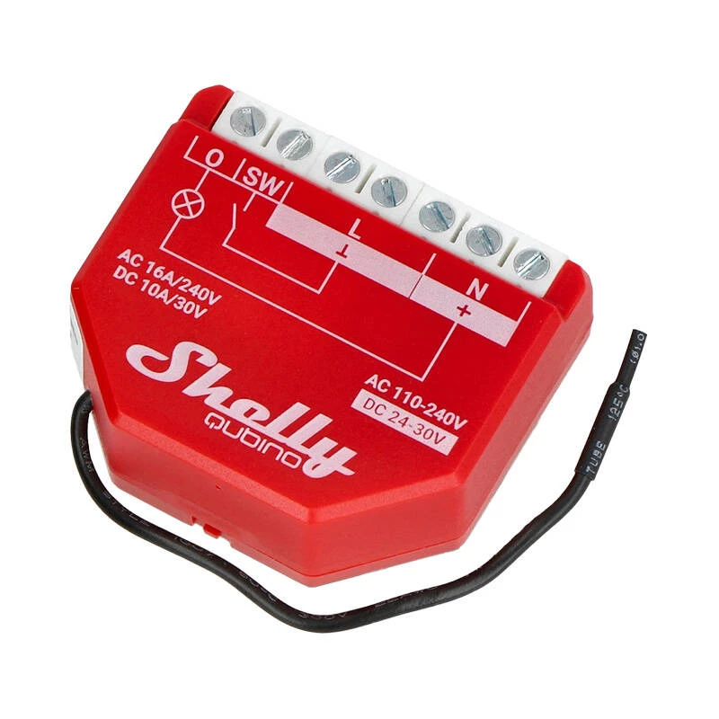 Smart switch Shelly W 1PM Plastic 16A 110–240V, Z‑Wave, 868.4 MHz, red, 42×37×16 mm
