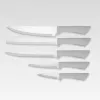 Knife/cutlery block set Maestro MR-1413-GREY — 8-piece stainless steel blades, grey handles, includes chef, bread, slicing, paring, universal knives, peeler, cutting board, paper towel holder