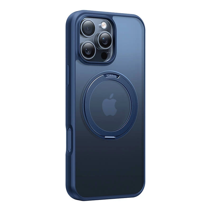 Protective phone case Torras Ostand Pro for iPhone 16 Pro, Blue, slim design