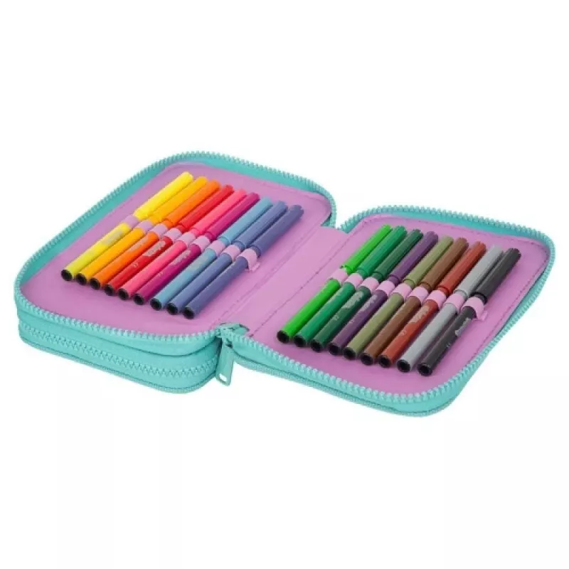 Pencil case cool pack Jumper 2 — double-decker compartment design, zip closure, fabric finish