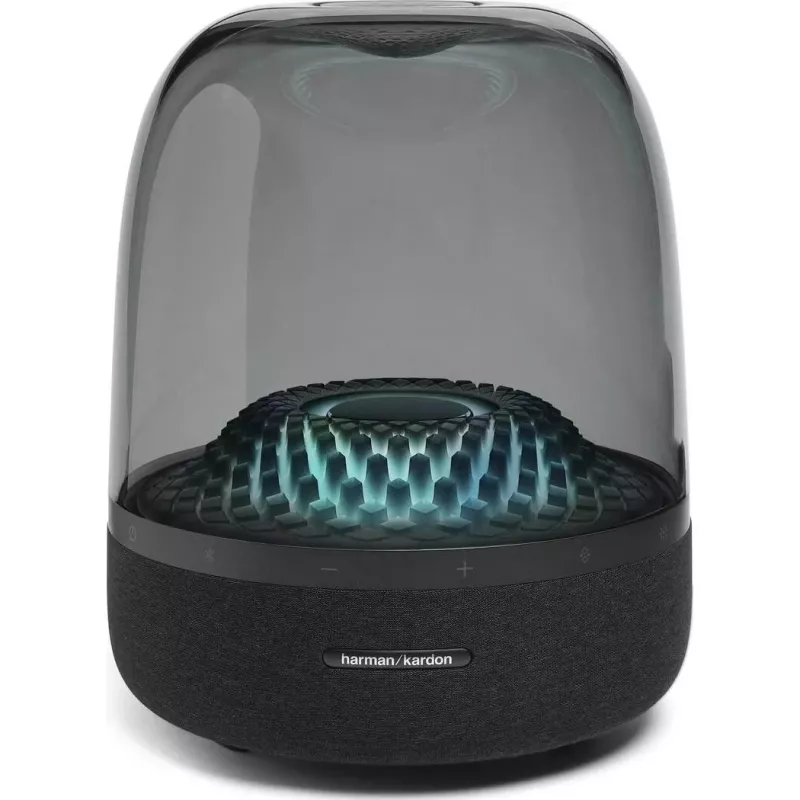 Portable wireless speaker Harman/Kardon Aura Studio 4 — 100 W, 3 drivers, 45–20000 Hz, Black/Transparent