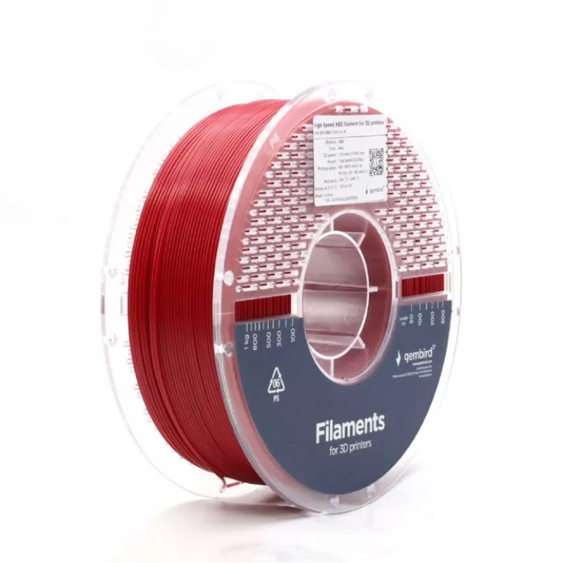 GEMBIRD ABS 3D printing filament 1.75 mm Red 1 kg
