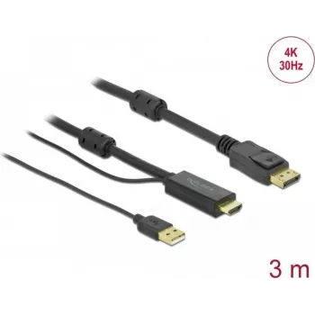 HDMI to DisplayPort cable DeLOCK 85965 4K 30Hz 3m