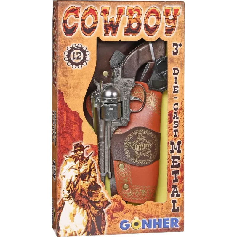 Gonher Metal revolver with holster and belt