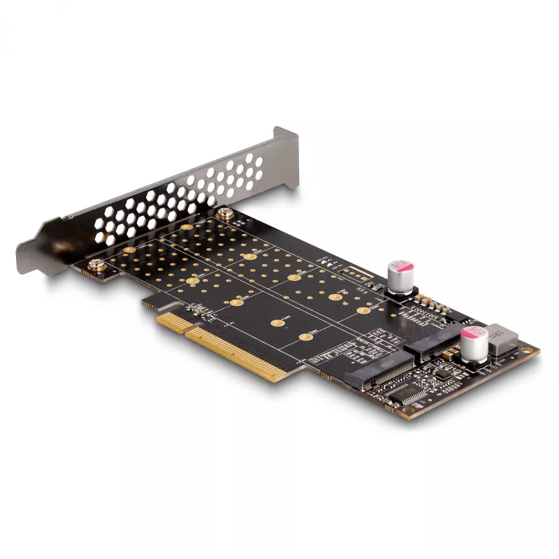 DeLOCK PCI Express x8 Card to 2 x internal NVMe M.2 Key M Bifurcation Low Profile