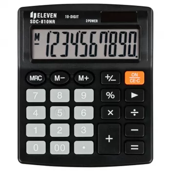 ELEVEN calculator office SDC-810NR 10-digit display, dual-powered, black