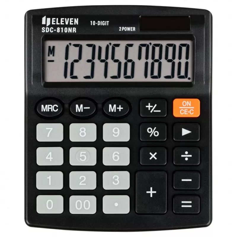 ELEVEN calculator office SDC-810NR 10-digit display, dual-powered, black