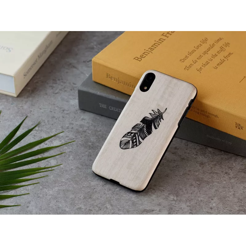 Smartphone case man and wood for iPhone XR, Indian Black, protective hard shell