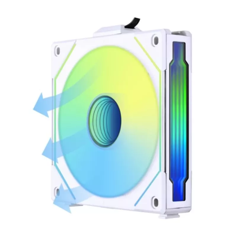 120mm Lian Li UNI FAN SL-INF Wireless ARGB PWM — White, modular magnetic fan system