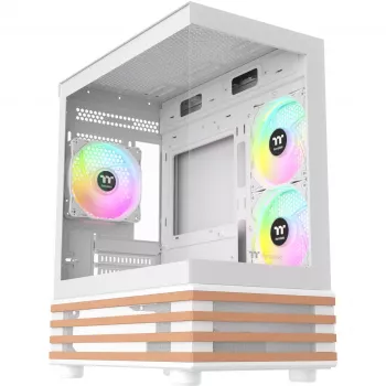 PC Micro Tower case THERMALTAKE View 170 WS ARGB Snow — Micro ATX, white, 2x120mm side, 1x120mm rear, PSU bottom, supports 2.5 inch/3.5 inch