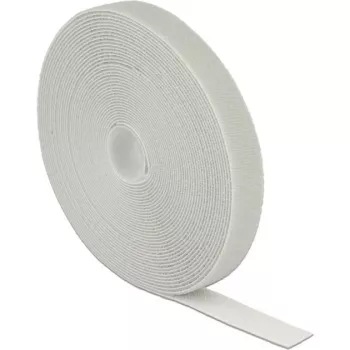 Hook and loop fastener tape DELOCK 18281 — 20 mm × 10 m, grey, 1 pc