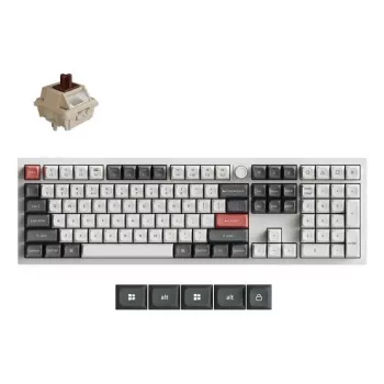 Mechanical full-size keyboard Keychron Q6 Ultra 8K — USB, RF Wireless, Bluetooth, RGB, White