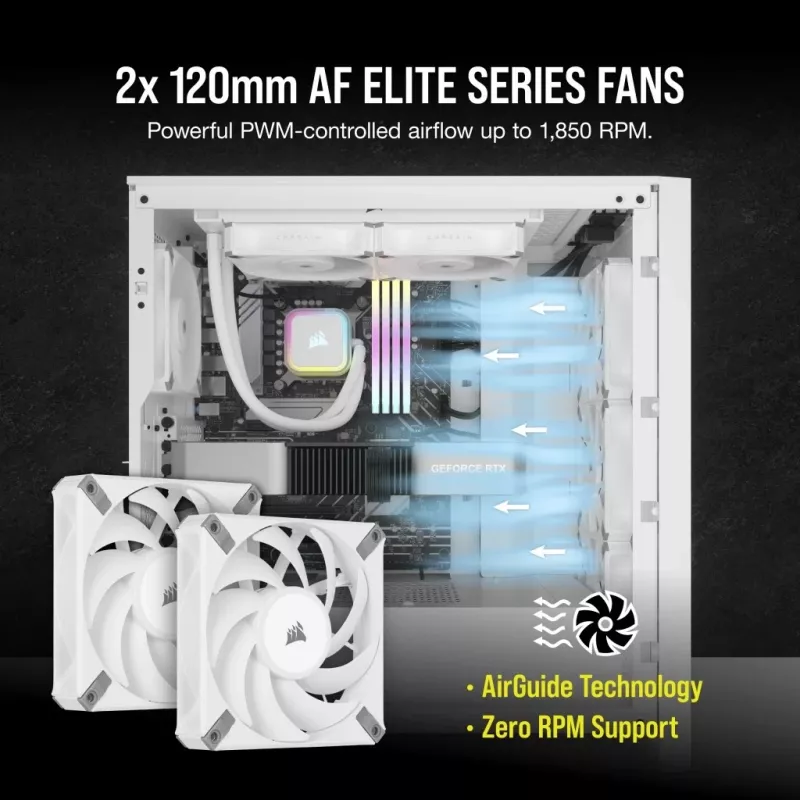 CORSAIR iCUE H100i RGB ELITE Processors liquid cooling system 1-pack white 120 mm