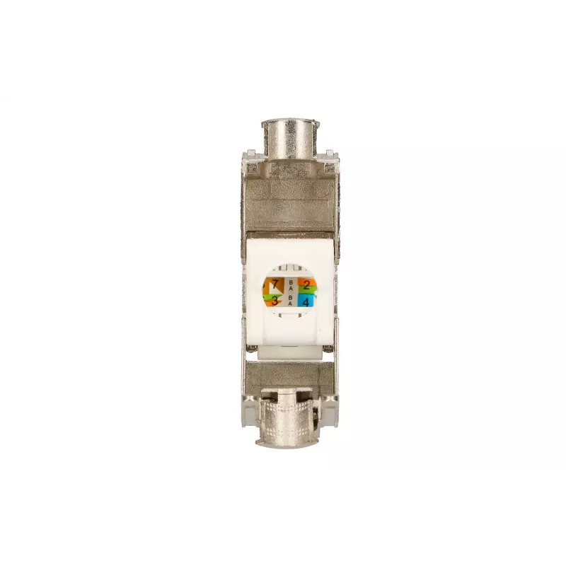 Extralink Keystone CAT6A STP RJ45 angled metallic keystone jack, single-port