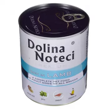 Wet dog food Dolina Noteci Premium Lamb 800 g can — grain-free, adult dogs, protein 12%, moisture 77%