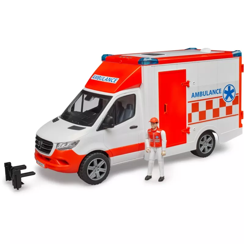 Bruder 1/16 Mercedes-Benz Sprinter Ambulance with Driver by Mercedes-Benz Sprinter Autotransporter with Roadster by Ages 4 Years +