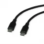 ROLINE USB 2.0 Cable C-C ST/ST Silicone 60W 1m Black - Cable - Digital/Data (11.02.9120)