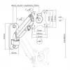 Maclean MC-458 wall monitor mount, gas spring, height adjustable, 17-27 inch, up to 7 kg, VESA 75x75/100x100, black