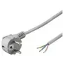 Wentronic Goobay Grounded Power Cable Angled for custom assembly, 2 m, Grey - Type F (Type F, CEE 7/7) > loose cable ends (50082)
