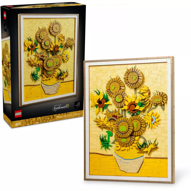 Wall mosaic set LEGO Art Vincent van Gogh Sunflowers 3D mosaic wall art set 2615 pieces 540×410×50 mm
