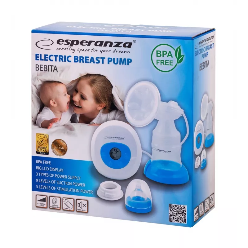Breast pump ESPERANZA ECM001B electronic, capacity 1550 ml, AC/battery