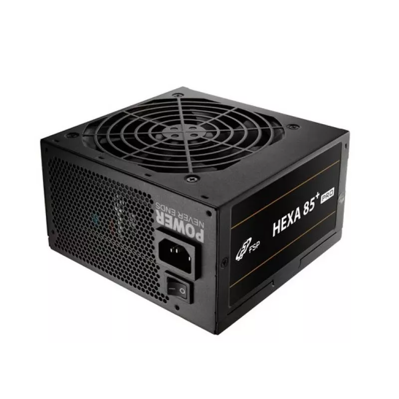 FSP HEXA 85+ PRO 650W Power supply unit ATX ATX2.5 Black, 650 W, 100 - 240 V, 50 - 60 Hz, 9 - 4 A, Active, 100 W