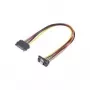 Power extension cable Renkforce SATA 15-pin male to 15-pin female, 0.30 m, black/red/yellow