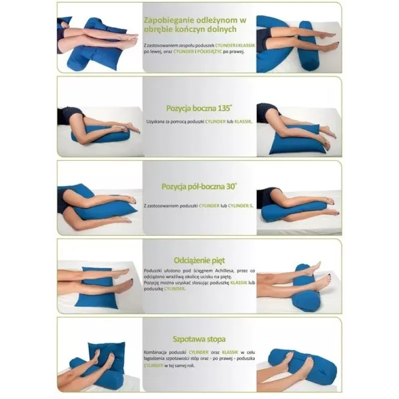 Bed positioning cushion U-crescent in silicone fibre Blue