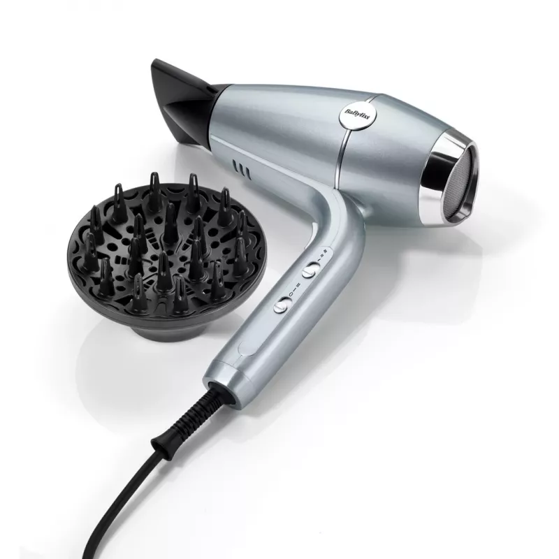 Hair dryer BABYLISS D773DE 2100 W, ionic, 3 heat / 2 speed, cool shot, 2 nozzles, metallic