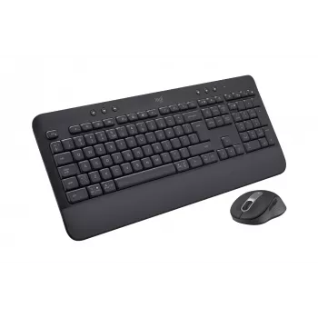 Logitech Signature MK650 for Business - Keyboard-and-Mouse-Set - Wireless - 2.4 GHz, Bluetooth LE - QWERTY - Spanish - Graphite