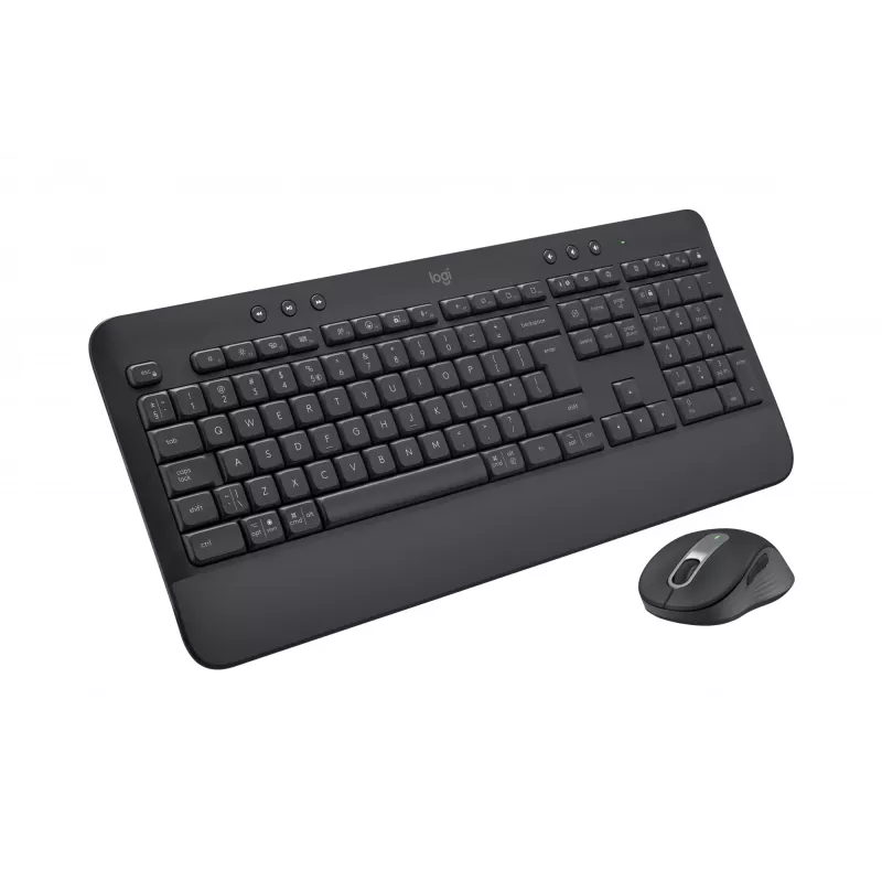 Logitech Signature MK650 for Business - Keyboard-and-Mouse-Set - Wireless - 2.4 GHz, Bluetooth LE - QWERTY - Spanish - Graphite