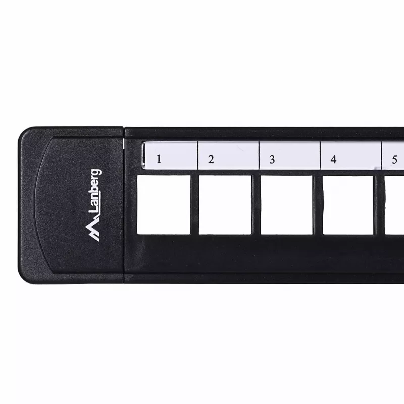 Lanberg PPKS-1124-B 24-Port 1U 19-Inch Blank Keystone Patch Panel, Black ABS