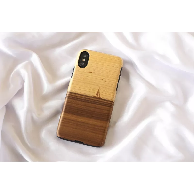 Smartphone case man and wood for iPhone X/XS — model mare, black