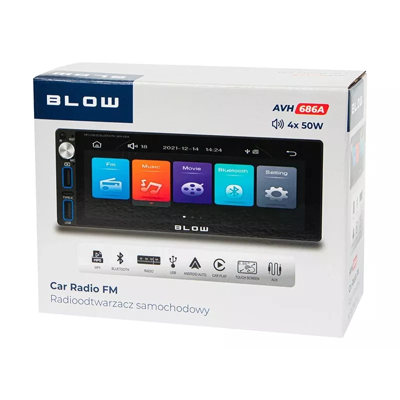 Car Radio AVH-686A 1DIN 7 inch RDS MP3/USB/micro SD/BLUETOOTH