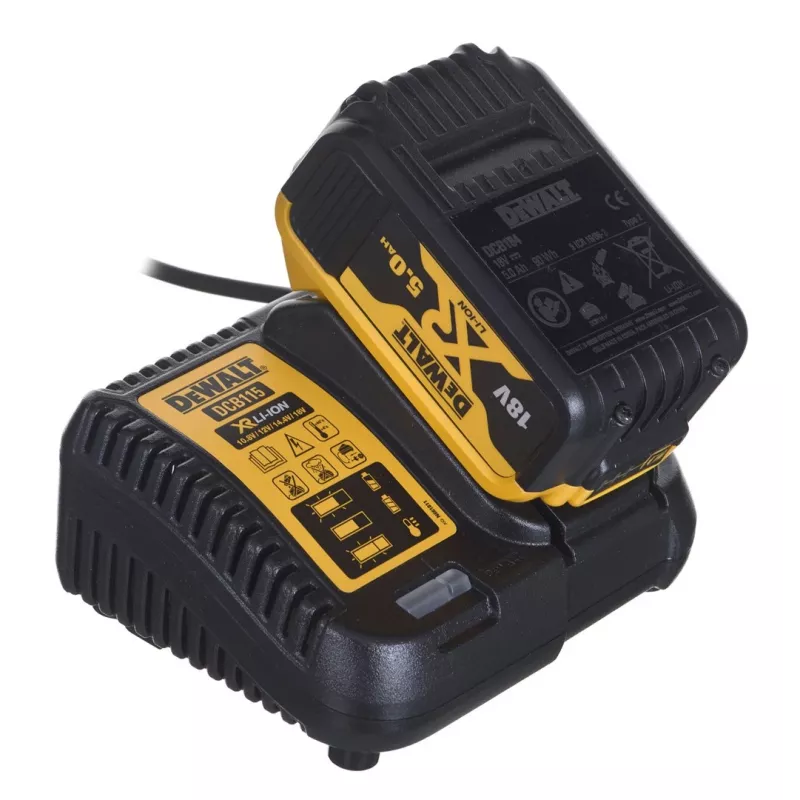 Chainsaw DeWalt DCM565P1 — cordless, 30 cm bar, 5 Ah battery, 0.12 L oil tank