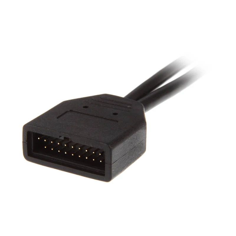 USB 19-pin to USB 9-pin adapter cable 0.15 m, black, No name ZUUS-173