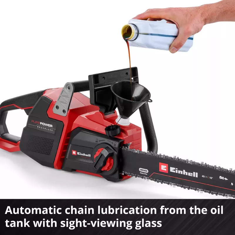 Cordless chainsaw EINHELL GP-LC 36/40 Li BL-Solo 36V (2x18V) red/black — without battery and charger