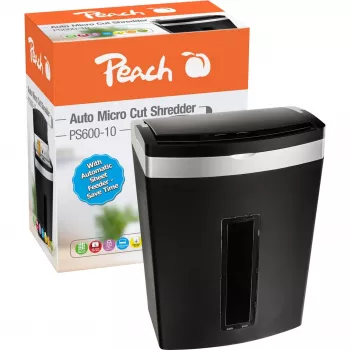 Peach PS600-10 paper shredder Micro-cut shredding 63 dB Black, Silver