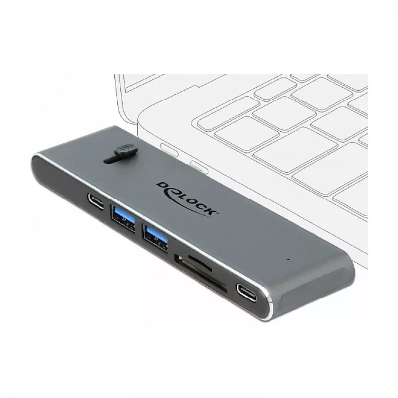 Docking Station DeLOCK Dual USB Type-C with HDMI USB 3.2 SD PD 3.0