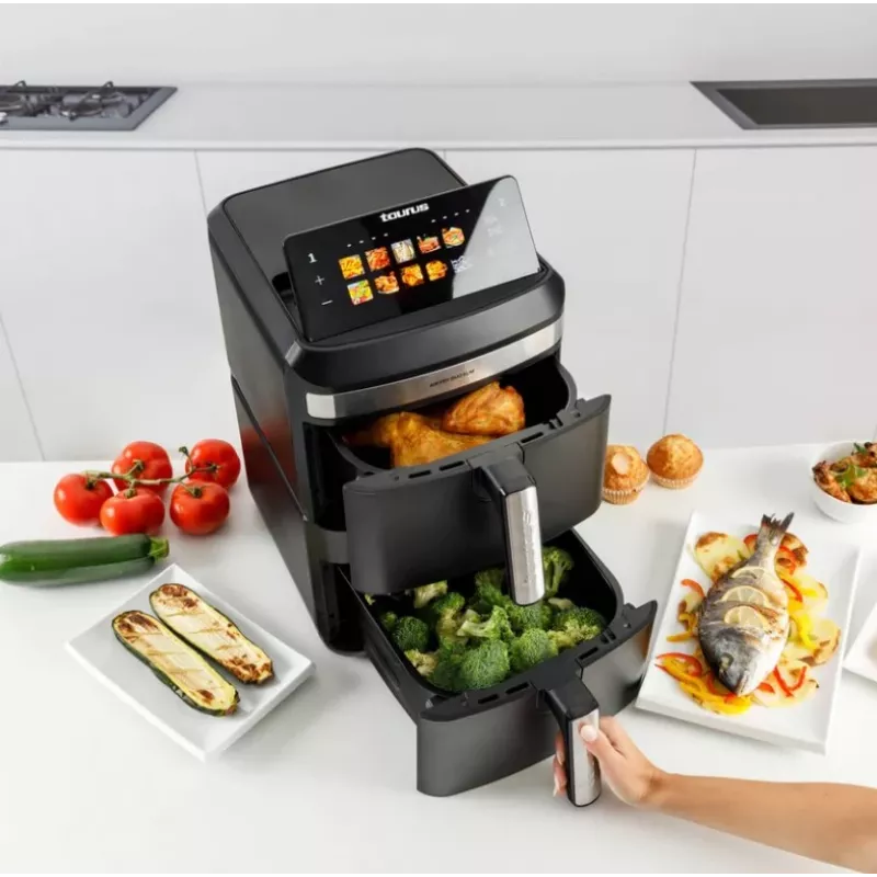Taurus Air Duo Slim oil-free fryer with two baskets